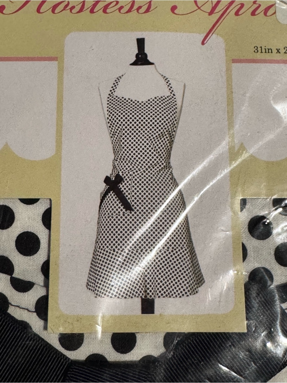 Polka Dot Apron - Black & White NIB